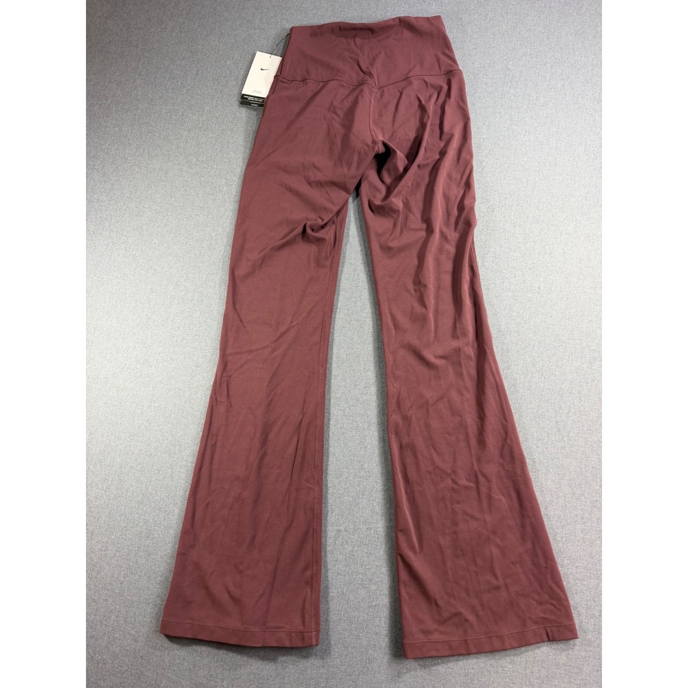 Nike Zenvy Gentle Support High Rise Flare Pants Burgundy Mauve fv7921-652 Small - Picture 3 of 6